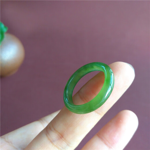 
Kechu Faith Hetian Jade Jade Ring Women's Plain Ring Finger Ring Pendant Peaceful Ring Yang Yang Green Apple Green Natural Certificate [No. 16837] Inner Diameter 19.0mm