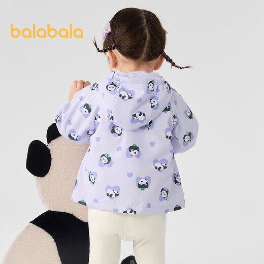 Balabala Baby Jutk Girls Top Top Feeue Fashion Casual Cute Mute Wine One Theme Press Three-Fear Madeny Purple Tone 00377 90 см