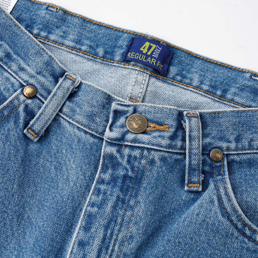 Versión estadounidense de Wrangler de los jeans sueltos para hombres versátiles pantalones rectos de vidrio 1047MWZSW Spot Blue Spot 33 WL30