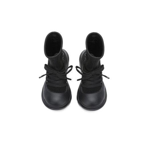 Ouder hiver neuf bottes de chaussettes en lycra pour les femmes imperméables et non glissées épaisse semelles rehaussées bottes martin authentiques en cuir singulier