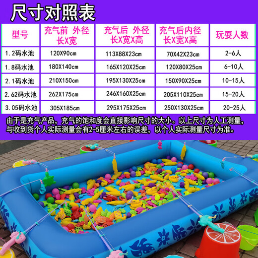 Qiaoyu fishing toys children's pool set square stall thickened inflatable pool kindergarten magnetic fish fishing rod fish 1.5 pool experience set with stool