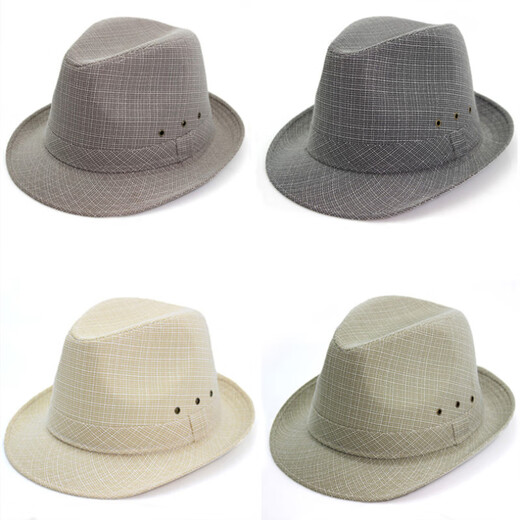 Sombricientos de primavera y verano de mediana edad y ancianos de edad y verano para hombres Sombrero de jazz de la primavera y otoño Sombrero de jazz de hombres Padre papá Old Man Gat Negro (Four Seasons) Material de traje de 59 cm (Volkswagen Head Circumferencia)
