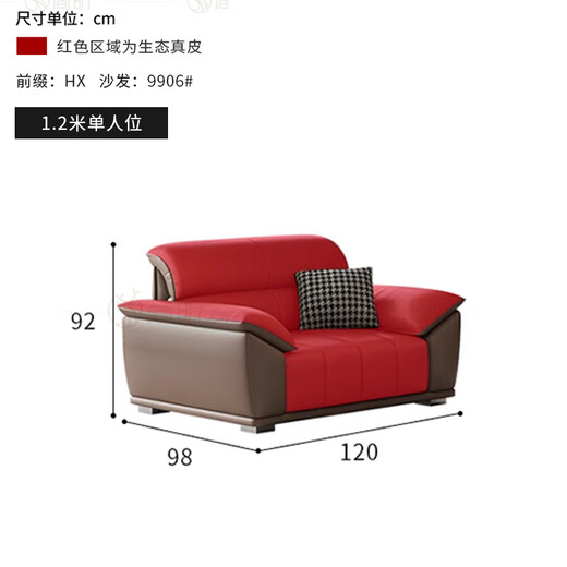 Jianxin Italian leather sofa modern simple living room small apartment leather sofa three-seat straight sofa 9906
