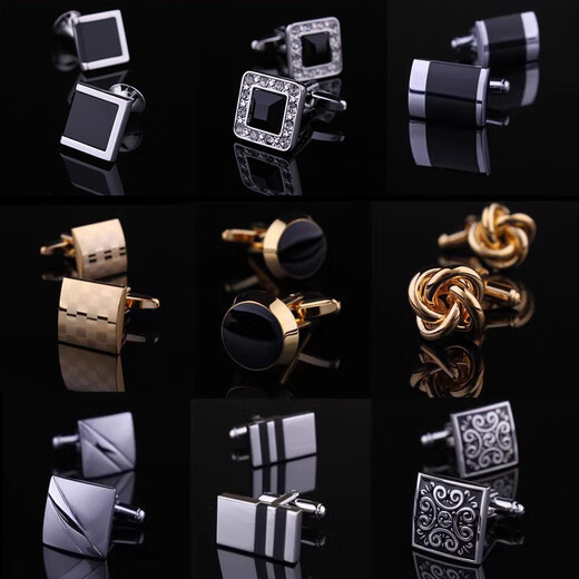 
ANST Old Phoenix Gold Store Gift Box French Cufflinks Sleeve Nail Men's Cufflinks Cuffs Shirt Cuffs Cuffs Cuffs Cuffs Cuffs Male and Women Black Square Enamel Cufflinks (gift box)