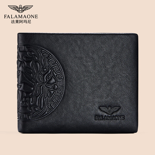Falai Armani men's wallet men's luxury leather short 2025 new high-end soft cowhide wallet boy's birthday gift QB002/top cowhide [counter gift box] Writing greeting card printing photos Contact customer service
