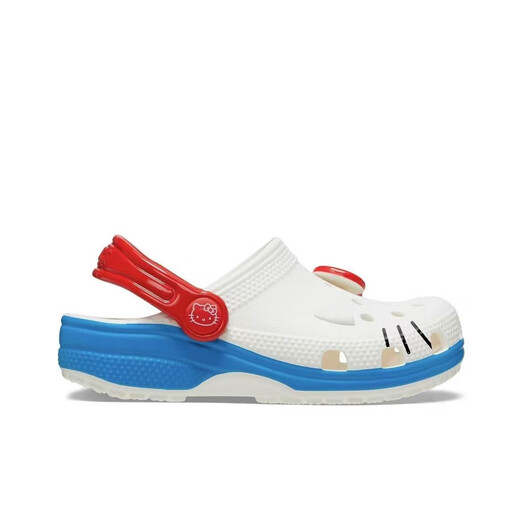 Kalochi New Hole Shoes Sandalias de princesas para niños adultos Hello Kitty Sandalias de la articulación 209438 Blanco 27.5 Longitud interna 17.5cm = C10