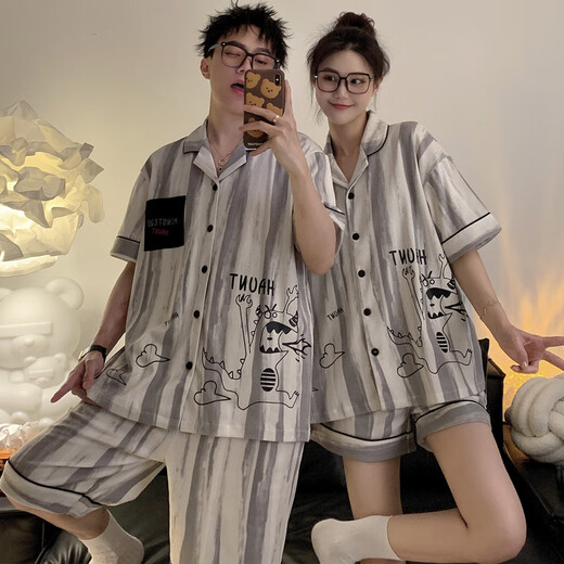 Chat man simple couple d'été xinjiang coton coton pyjamas big star mince style 897 # Floral M Women (suggéré 80-105jin [Jin est égal à 0,5 kg]))