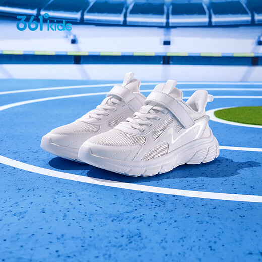 361 children's shoes children's running shoes 25 spring and autumn boys and girls 3-14 years old cushioning campus white shoes white 35