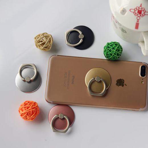 Zhenyikang Handy-Ringschnallenhalter, Tablet-Lazy-Halter, rutschfest, Anti-Verlust, Anti-Fall, leicht und klebrig, fällt nicht ab, Desktop-Halter, ultradünner Zugring auf der Rückseite, dickes, dickes Gold – zufälliger Stil