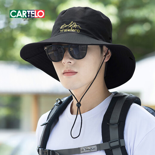 CARTELO crocodile sun hat men's large brim sun hat summer outdoor sun hat breathable foldable fishing mountaineering fisherman hat