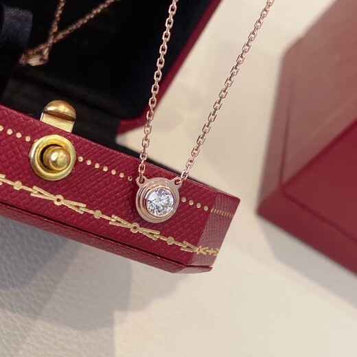 Fujiu small flying saucer booger small bubble single diamond pendant clavicle chain for women high-end simple and exquisite stacked 925 silver plated 18k gold silver model one diamond necklace