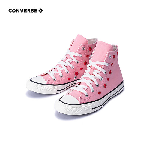 Converse Converse All Star Children's Shoes Girls High Top Canvas Shoes 2025 Spring Love Embroidered Children's Casual Shoes Pink 37 Recommended Foot Length 22.5cm