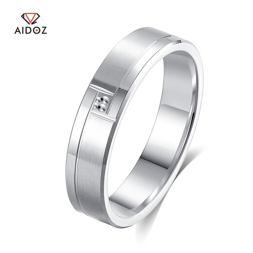 Aido Diamond PT950 platinum ring for men and women, couple platinum imitation diamond shiny plain ring, single 10#, about 3.0 grams, if the weight exceeds the limit, the amount will be reduced.