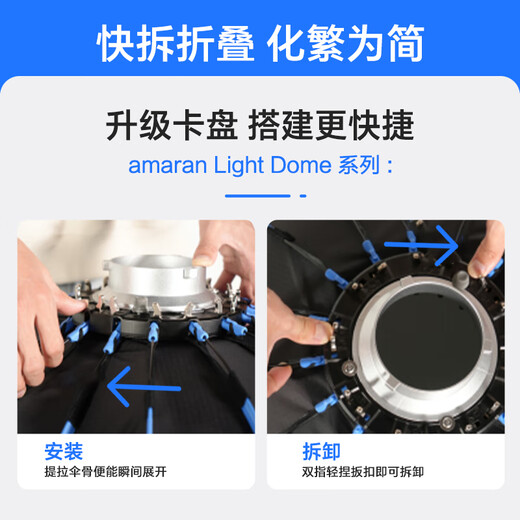 Aputure Light Dome 90 quick installation deep mouth soft light box live broadcast portable deep polishing soft light cover HD video beauty photo supplement soft light deep polishing lampshade