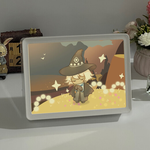 光遇周边纸雕灯光画镜子夜灯小摆件巫师白鸟花环女生生日礼物 9855初始 8寸/三色/USB插电