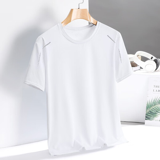 
Woodpecker Ice Silk Sports Set Men's Summer Trendy Loose Quick-Dry Short Sleeve T-shirt Thin Cropped Shorts Daddy Two-Piece Set 9901 Dark Gray + 9900 White 4XL