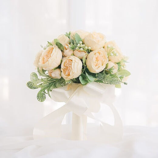 Hand-held flowers bride Korean wedding wedding marriage marriage certificate simulation bouquet forest wedding photography props hand-held flowers Three lives Three Worlds wrist flowers
