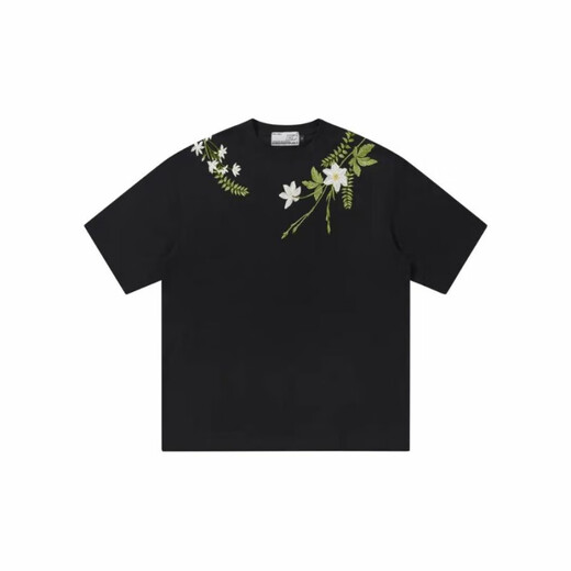 Nanyuexi Hoish et cruel American Alphabet Plant Fleur Round Cou Round T-shirt à manches courtes pour hommes et femmes Summer S1049 # White XL
