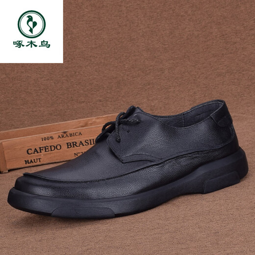 Woodpecker Fashion Classic Toe Layer Cow Hide Business Casual Men's Cuir Chaussures en cuir authentique en cuir épais