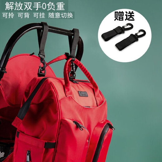 煦凛德国妈咪包双肩包婴儿外出多功能母婴大容量手提干湿分离遛娃包 紫灰色-大容量可手提