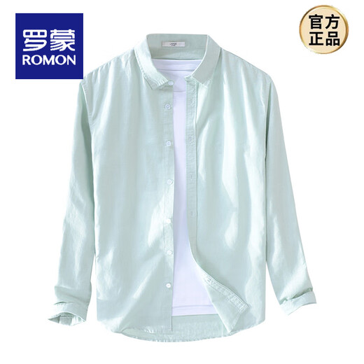 Camisa de manga larga de lino para hombres de Romon japoneses tops sueltos japoneses jóvenes primavera y otoño