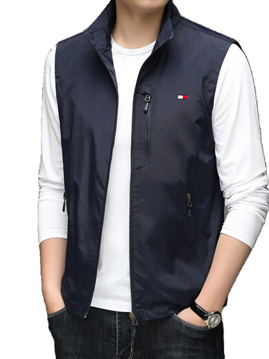 Tommy Shekelly Tommy's Men's Spring и осень тонкий жилет с тонкой жилетом для подставки. Внешний жилет на открытом воздухе.
