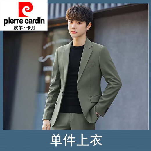Pierre Cardin Spring Design Blazer Men's Brown Costume en trois dimensions tombant en trois dimensions de la jeunesse décontractée Single Western Trend Khaki High Texture L 120-135Jin [Jin est égal à 0,5 kg]