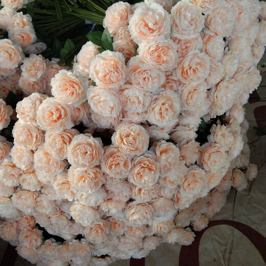 Simulated 3-head peony wedding flower arrangement rose sea wedding arrangement fake Brazilian roses arranged on the ground to lead silk flowers caramel color