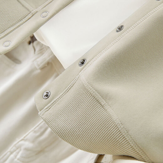 
Cypress House round neck jacket 2025 autumn new women's single-breasted simple age-reducing loose baseball uniform