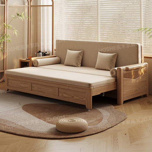 Harmonious Home Sofa Bed Ash Sofa Bed Integrated Dual-Use 2025 New Foldable Small Apartment Sofa Living Room 1.68m Sofa Bed [Storage]
