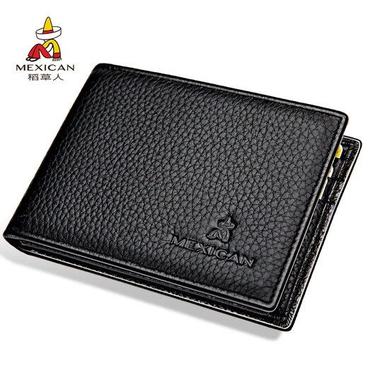 Scarecrow card bag men's genuine leather driving license card cover cowhide driver's license leather case multiple card slots small driver's license wallet B black three-fold with card slot