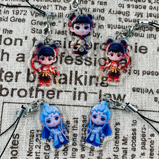 藕饼cp挂件哪吒2魔童闹海卡通动漫高颜值手机链那扎教饼书包挂饰 敖丙