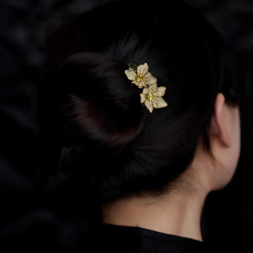 Kamalun (KAMALUN) elegant flower hairpin high-end comb hairpin 2025 new U-shaped hairpin temperament new Chinese style cheongsam headwear hairpin + brand gift box without engraving
