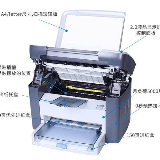 El nuevo HP M1005MFP de HP M1005MFP con láser en blanco y negro, copia integrada y impresora de escaneo para uso comercial y domicilio. HP M1005 [Cartucho de tóner de máquina de aire] Estándar oficial [impresión de computadora]
