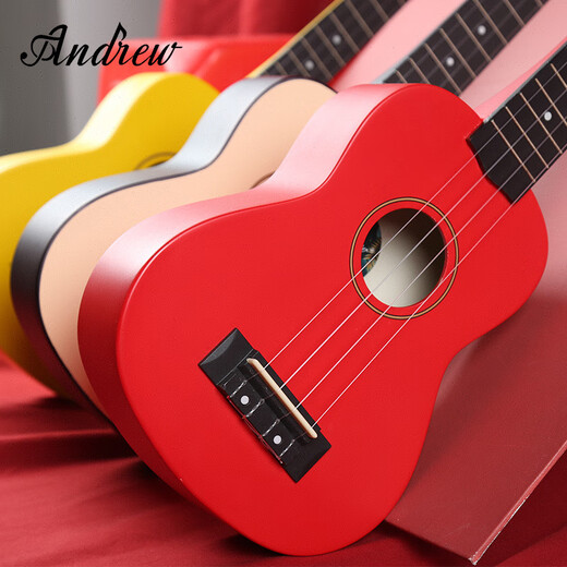 Andrew (Andrew) Anfänger 21-Zoll-Ukulele-Kinder kleine Gitarre Orange Limited 50 Stück 21-Zoll [Kohlefaser] Glitzer Orange + Zubehör