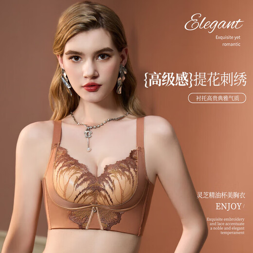 Central Meridian (JM) [Bandage d'or] H Huile essentielle dentelle sexy grande anti-magnét et ajustement du soutien-gorge féminin 9717 Brown Café 85A 38 / 85ABC Cup 130-145jin [Jin est égal à 0,5 kg]