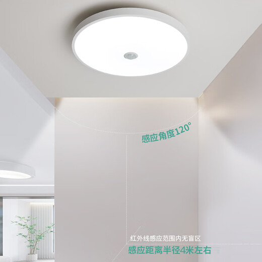 FSL Foshan Lighting Human Body Sensor Ceiling Lamp Intelligent Light Control Dust-proof Moisture-proof Mosquito-proof Corridor Corridor Aisle Garage Light 18W White Light