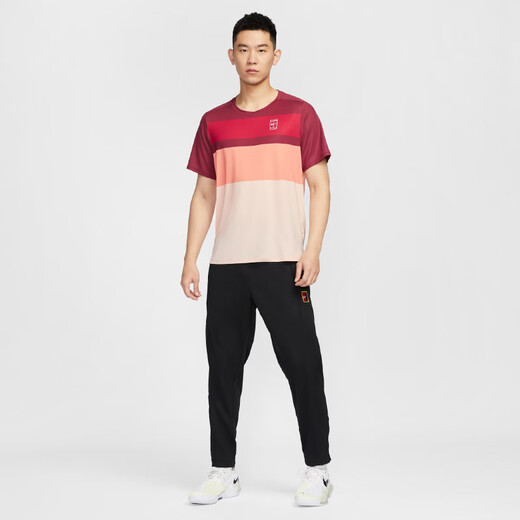 T-shirt Nike Nike T-shirt Dri-Fit Dri-Fit rapide Dry Breathable Tennis Sports Souche courte Summer Top Casual Coral Red FZ9846-677 XL