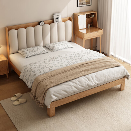 Zhensai bed solid wood bed double bed 1.5 m
