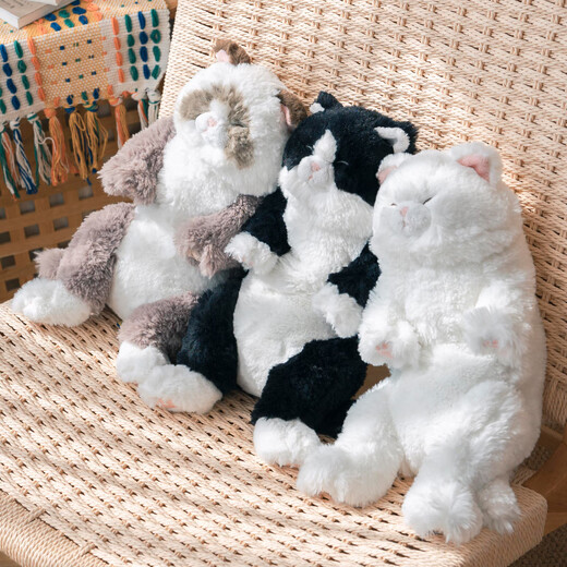 Sunlemonoriginal Japón la nueva rodilla de gato suave de japón Sleepy Sleepy Plush Toys for Girls Birthday Gifts Tuxedo Sleepy Cat P-1283 Altura 47cm*Ancho 22cm
