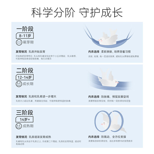 安踏儿童背心女童内衣发育期8-14岁少女文胸一二阶段小云燕bra抑菌透 一阶段【透气美背】裸粉色-2 150 cm