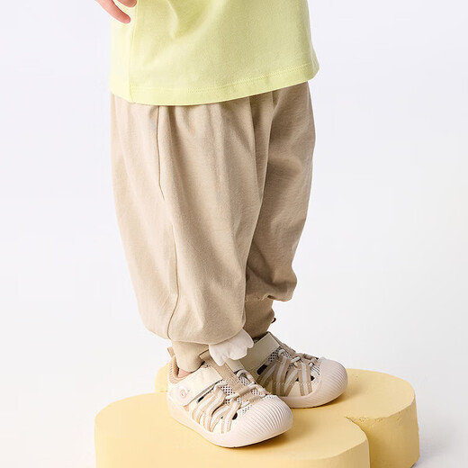 Balabala children's clothing pants baby trousers baby boys and girls children's sports pants 2025 new spring and summer thin simple cute ash card 50524 90
