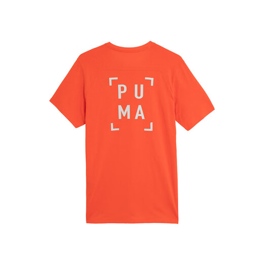 彪马（PUMA）健身训练印花休闲短袖T恤男子春夏圆领运动上衣521537 樱桃番茄红-25 M (175/96A)