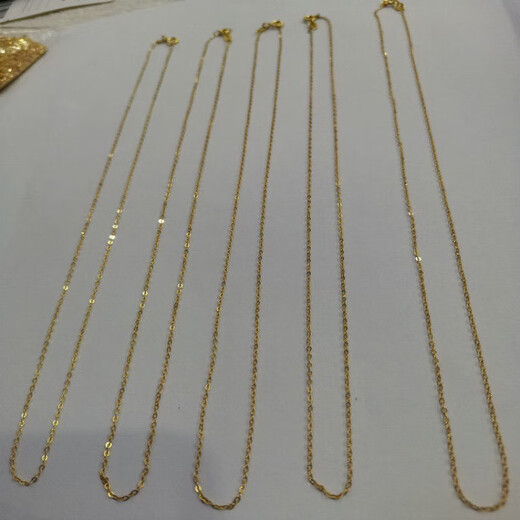 OIDSG18K gold necklace women's O-shaped chain clavicle chain plain chain AU750 gold rose gold color gold K gold-Huang Laofengxiang's same style 1.4mm Lao Fengxiang's same style