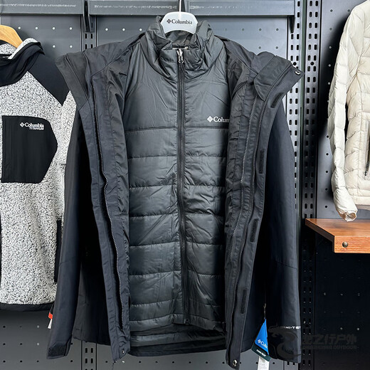 Columbia 24 Herbst und Winter Neue Columbia Columbia Jacket Herren-Wasserdichte winddichte Baumwollinter-Liner Drei-in-One-WE3892 WE3892-010 Schwarz abnehmbare Kapuze 170 S