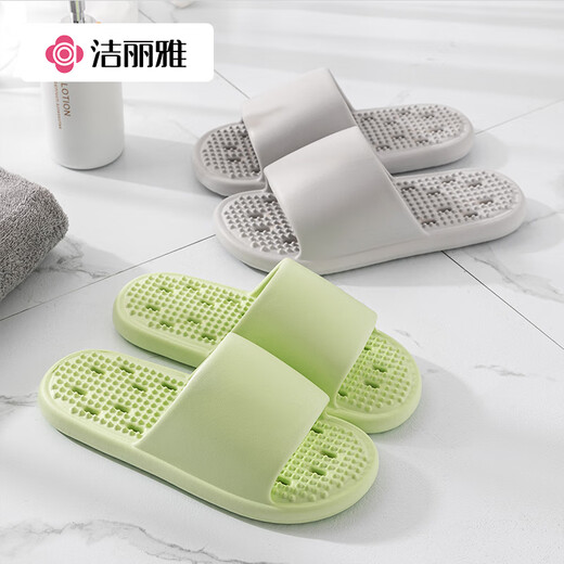 Zapatillas de baño Jieliya para mujeres en el baño de baño interior baño de baño, sin deslizamiento, sin dolores, secado rápido, sandalias con fuga para hombres, verde 38-39 [Adecuado para 37-38]