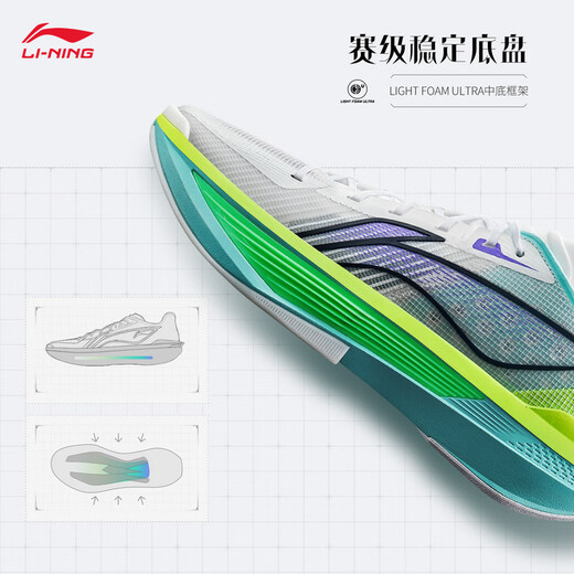 Li Ning Ultra Light Ultra Light 2025 Ultra Beng Technology Basketball Shoes Men's Shoes Breathable Professional Competition Sports Shoes Standard White/Fluorescent Yellow Green-8 Spring 42