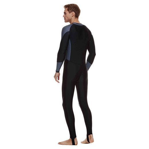 Miaopule Shark Bart Men's Thin Material One-piece Swimsuit Jellyfish Suit Wet Suit Men's Snorkeling Equipment Surf Suit 1330 Blue with Black and White L One Size