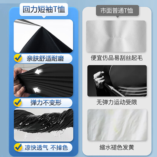 Huili short-sleeved T-shirt for men pure cotton sports base shirt for men summer running breathable and versatile casual top for men