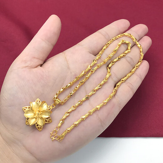 Youshu Hong Kong duty-free ancient 18k gold alloy women's clavicle necklace water wave chain extended sweater chain 50cm thin Chopard chain usually reaches the top of the chest